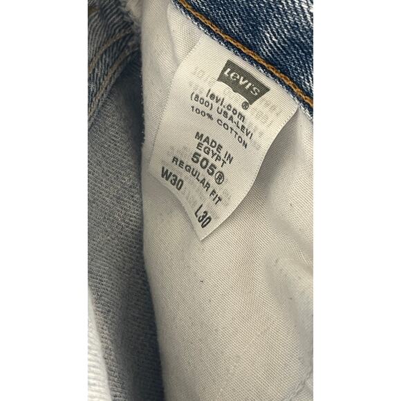 Levi’s 505 Regular Fit Jeans Men’s 30x30 Light Wash Straight Leg Denim Cotton - Picture 8 of 8